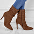 Pointed Toe Stiletto Heel Ankle Boots For Women Side Zipper Shoes - ROUTINE FASHION